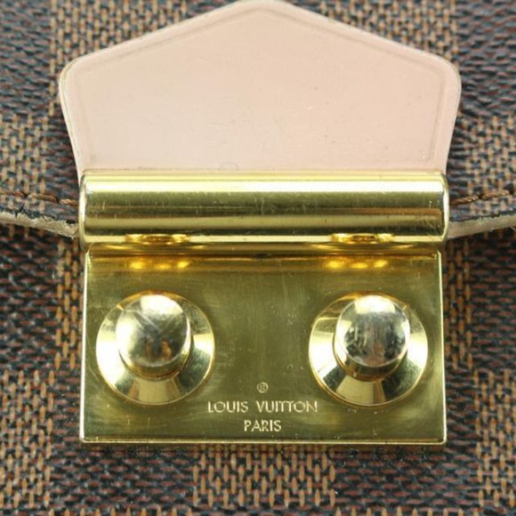 Caissa Chain Damier Ebene Pink Ballerine Crossbody Bag - Picture 9 of 11